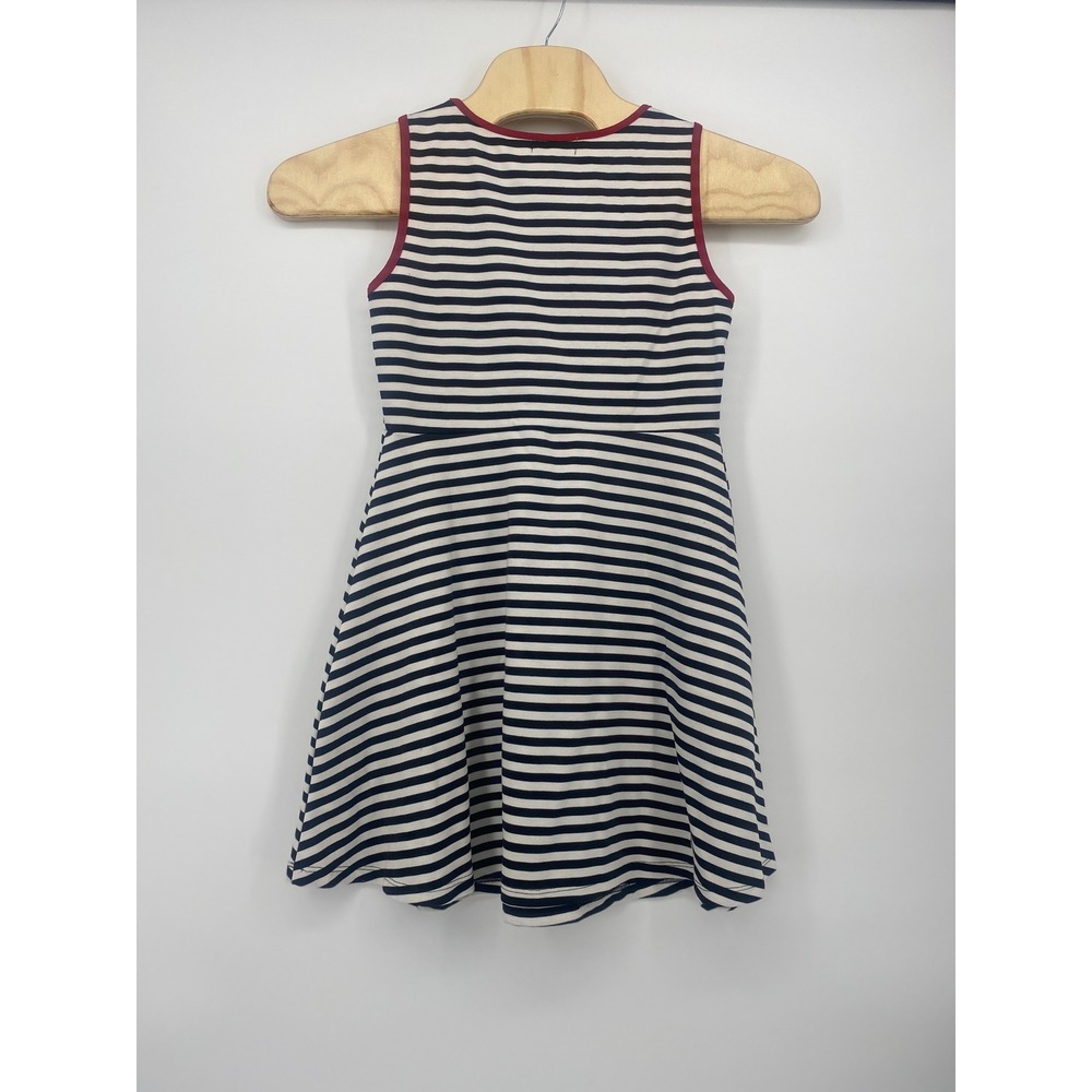 Monteau Los Angeles Striped Fit & Flare Dress Womens XL Navy White Red Nautical